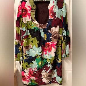 Vintage Trina Turk Floral Silk Bonita Shift Minidress - Holiday 2015 Collection